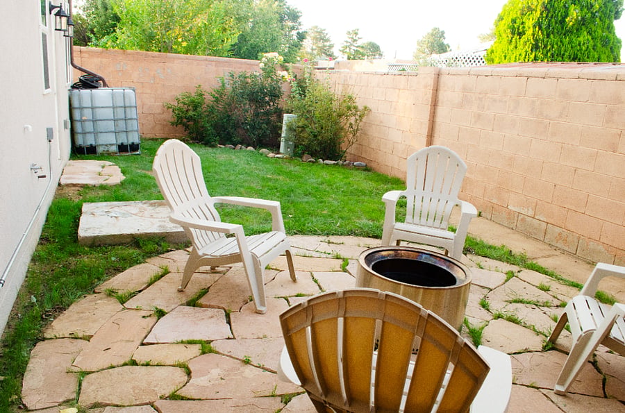 Private backyard and firepit