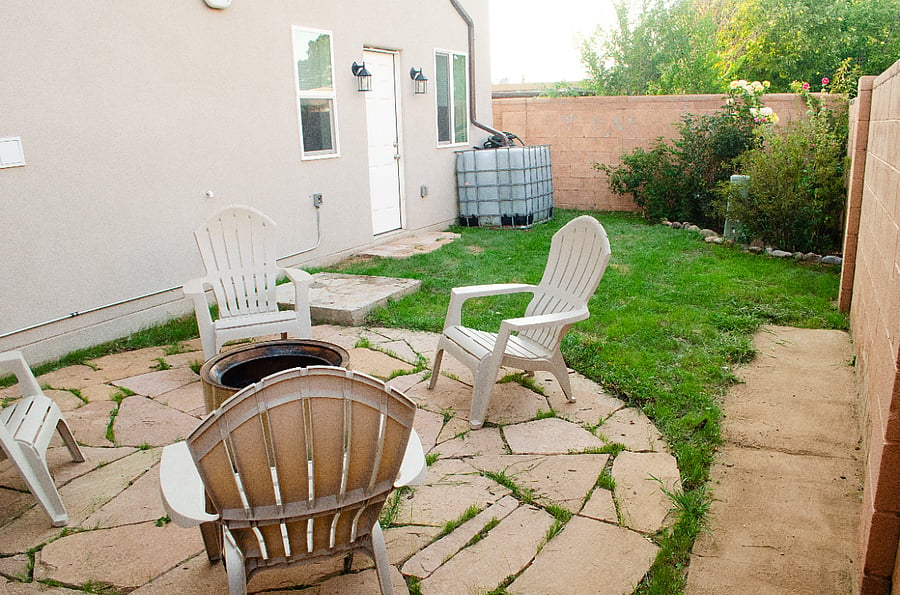 Private backyard and firepit
