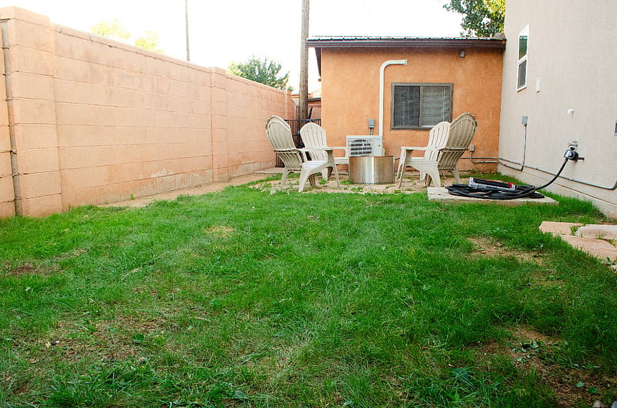 Private backyard and firepit