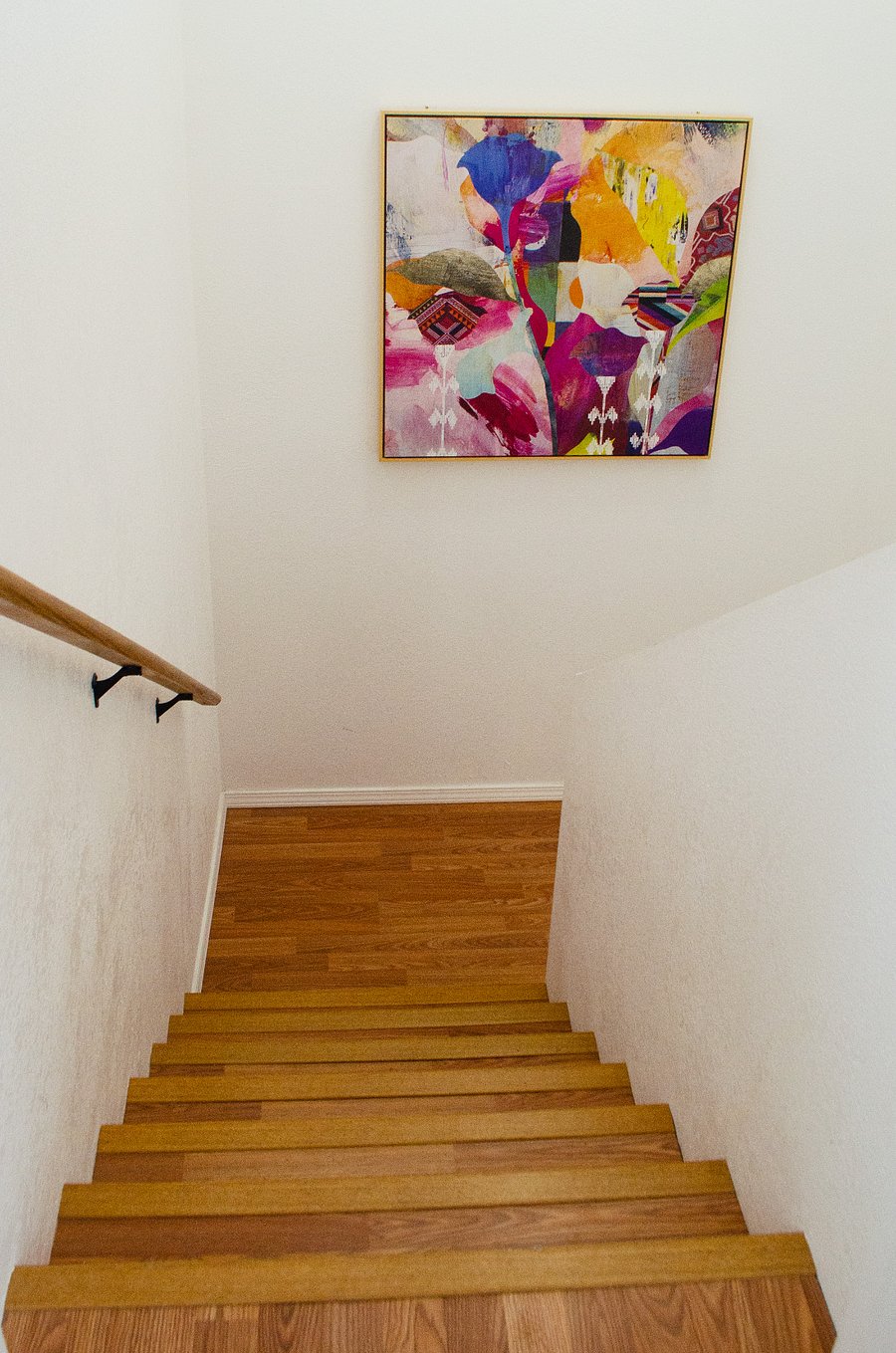 Stairs to upstairs bedroom and bathroom