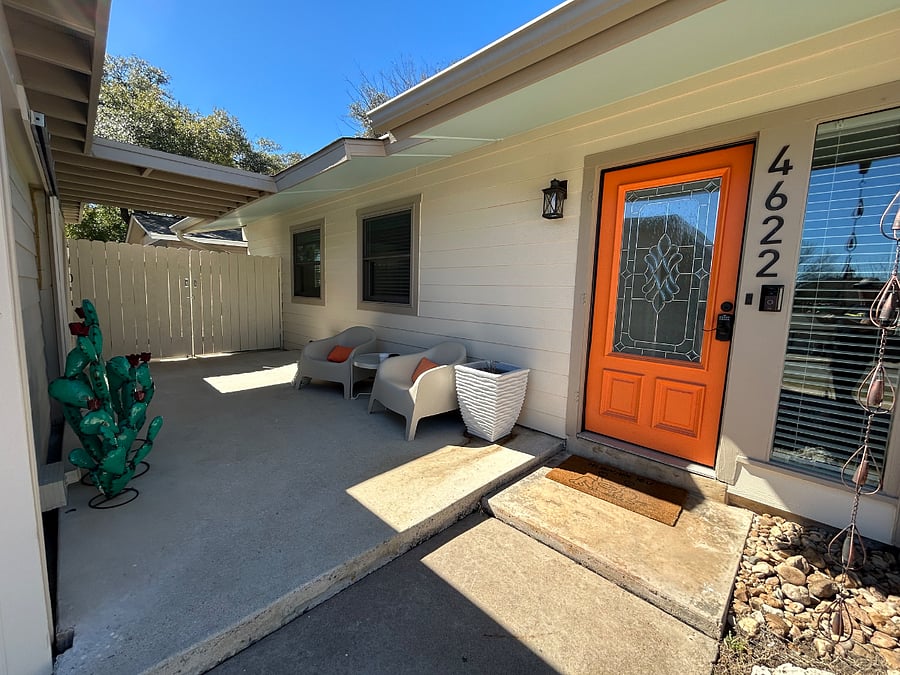 Front Door and Covered Seating