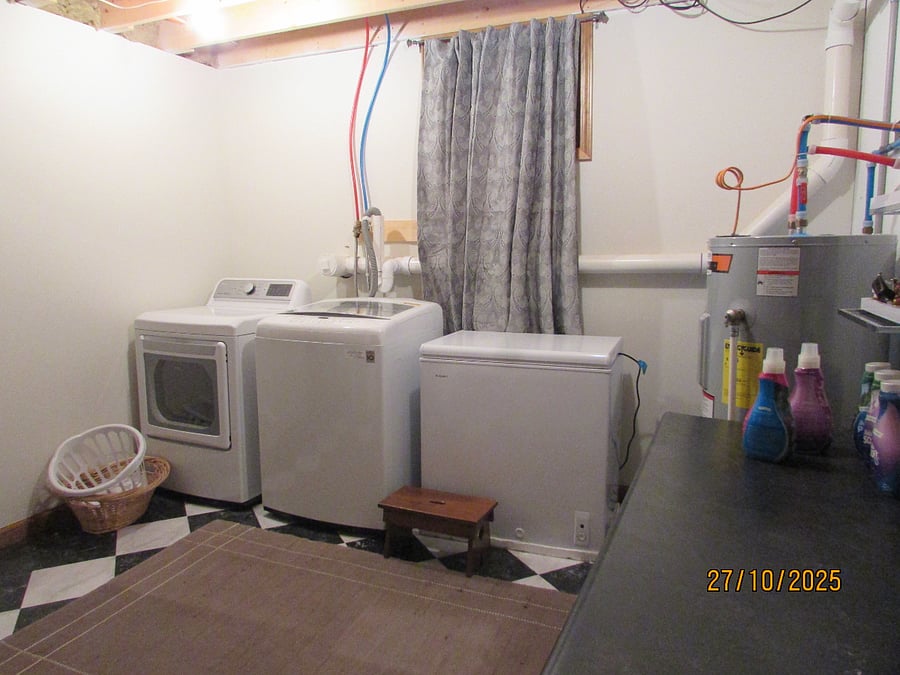 Lower level washer, dryer and chest freezer