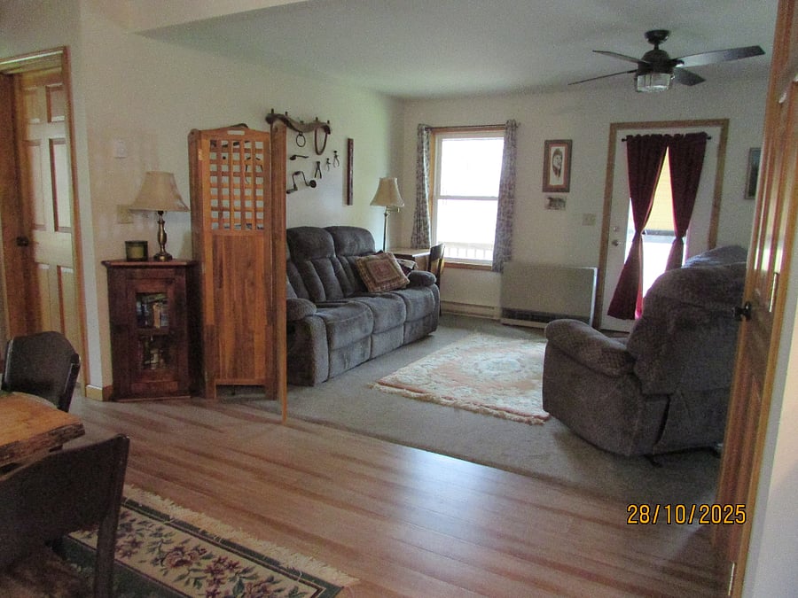Looking into living room from dining area