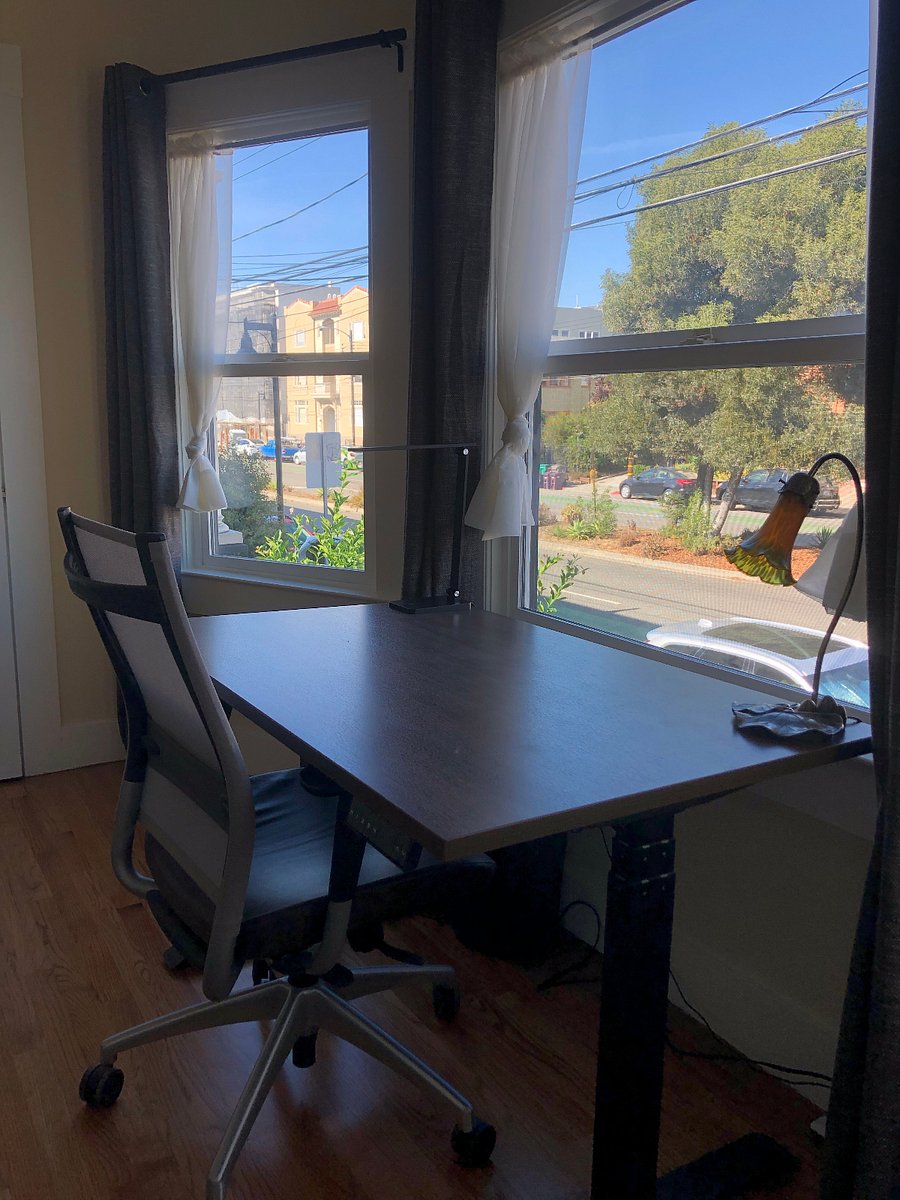 Sit-Stand Desk and Ergonomic Office Chair