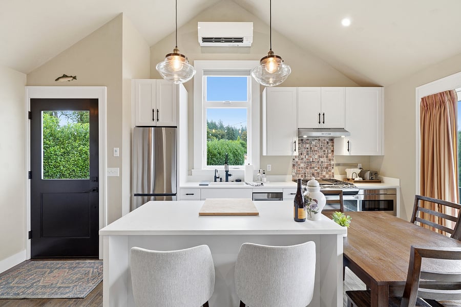Kitchen-Family in room control mini split heat and A/C.