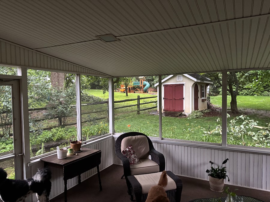 Back porch, wonderful to sit in the spring, summer and fall!