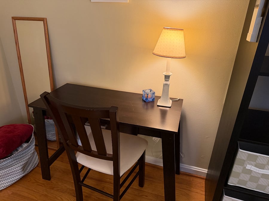 Desk in room
