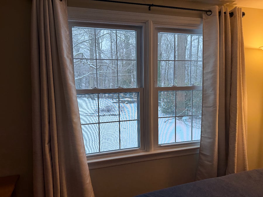 Room-darkening curtains and a great view