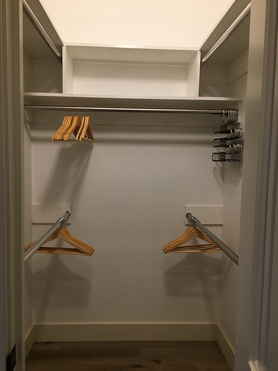 Walk in closet in the Master bedroom. Plenty of storage. 