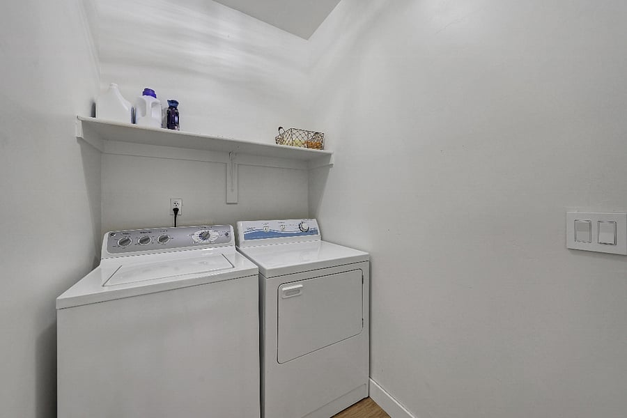 Laundry conveniently located on the upper level.
