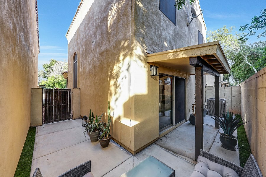 Outdoor space with private patio.