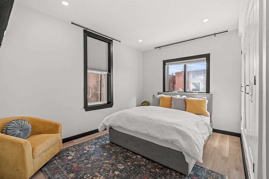 2nd floor, private back bedroom (shared bathroom on 2nd floor); queen-sized bed ($1300/month, wifi + utilities included) 