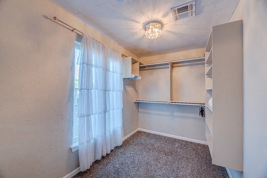 Huge closet space for long-term stays  great for uniforms, luggage, and supplies.