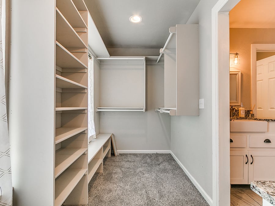 The second walk-in closet with even more storage for your stay. 