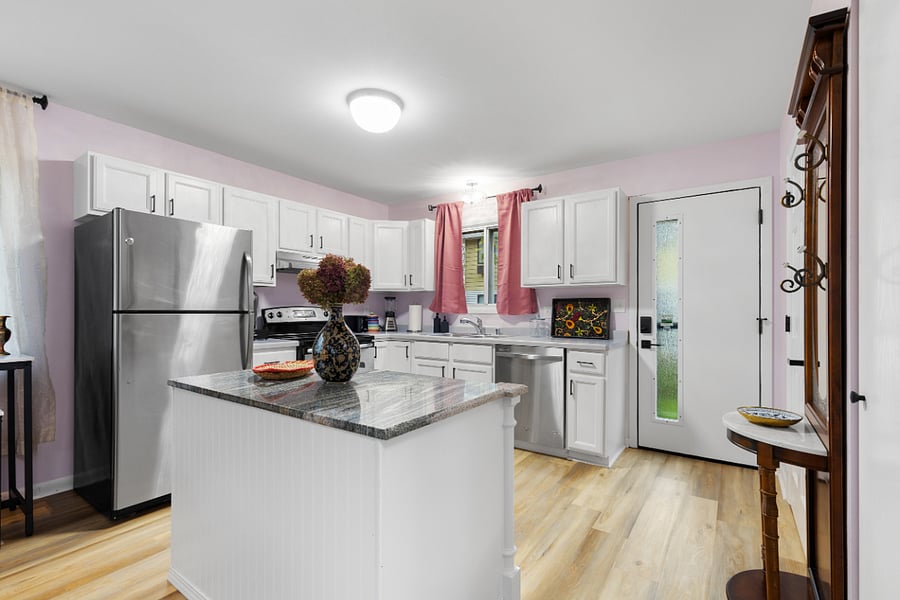 Kitchen and rear entrance Living