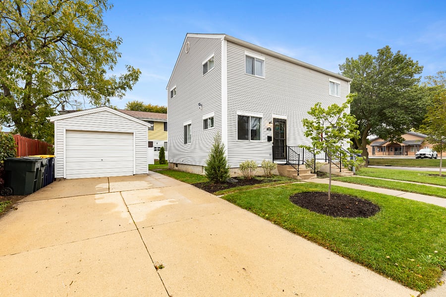 Private driveway and garage