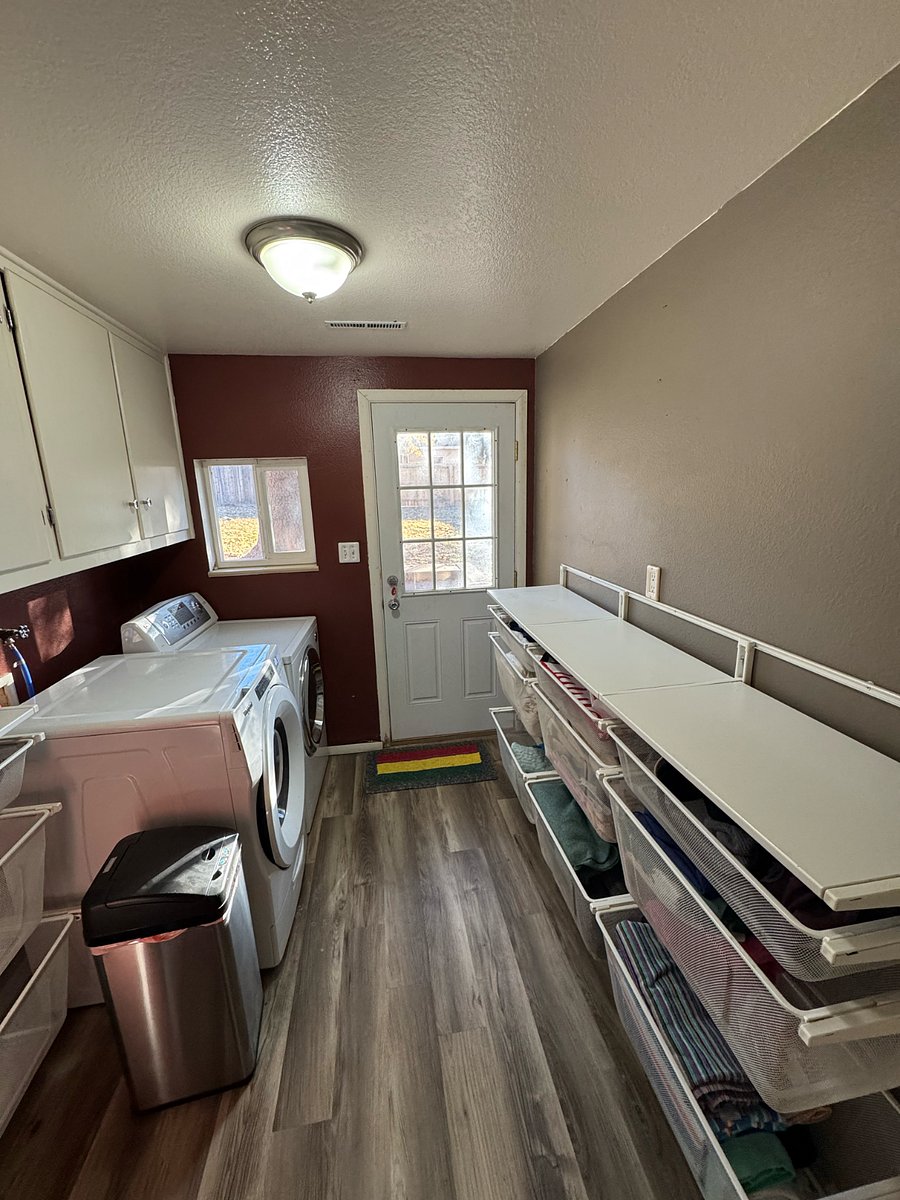 Shared laundry space located in the basement.
