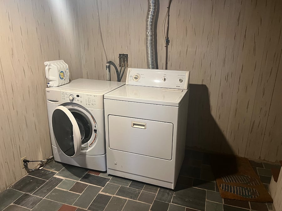 washer dryer in lower level