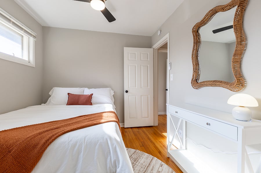 Bedroom 3 with queen sized memory foam mattress, hotel quality sheets and pillows