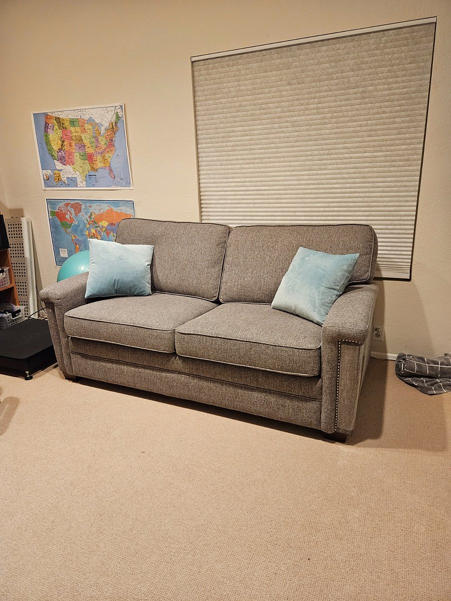 We can replace this sofa with a twin bed we have in storage if you prefer that.  This sofa converts into a bed in bedroom #2