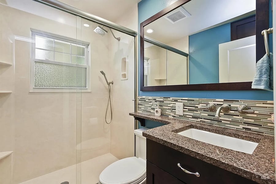 Upstairs bathroom with shower