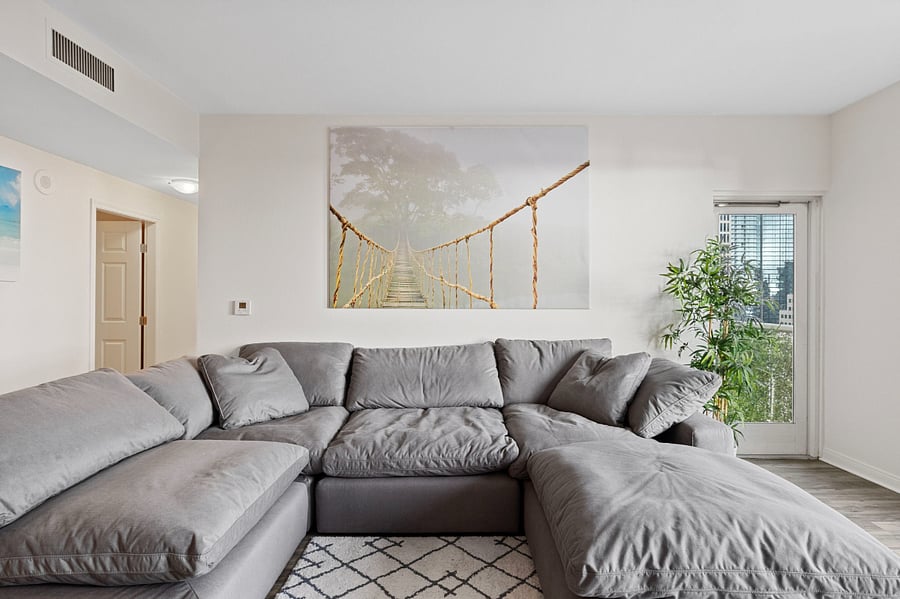 Cloud couch view.