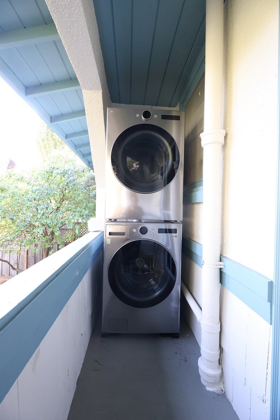 Washer and Dryer (new) on back porch off kitchen