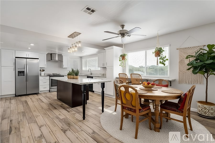 Furnished Kitchen + Dining Room