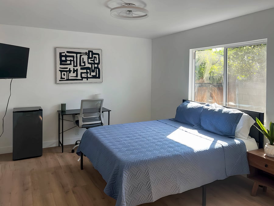 Comfortable, furnished space with shared full bath.