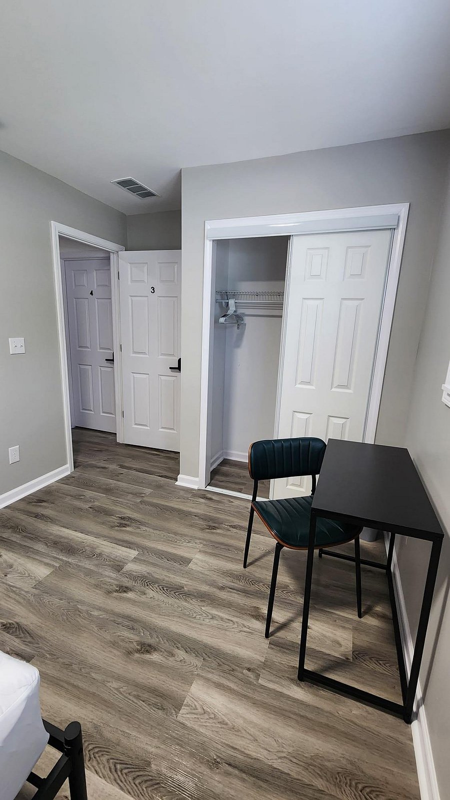 #3 - Bedroom - Added Desk, Chair, Nightstand, Lamp and Art