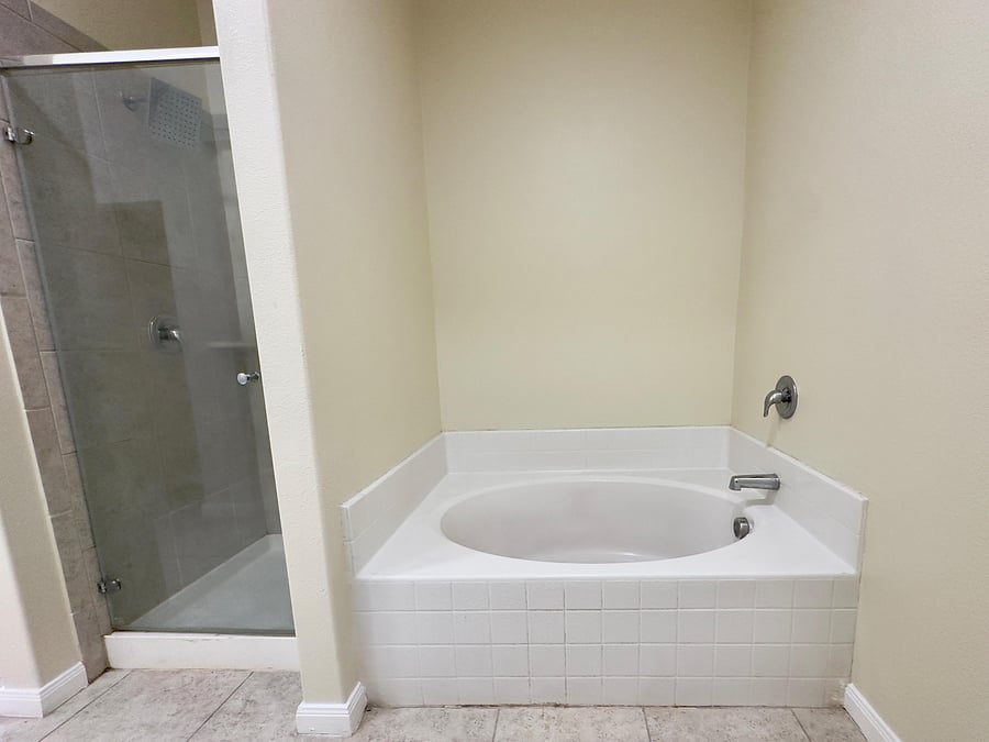 MASTER BATH TUB AND MASTER WALK IN SHOWER