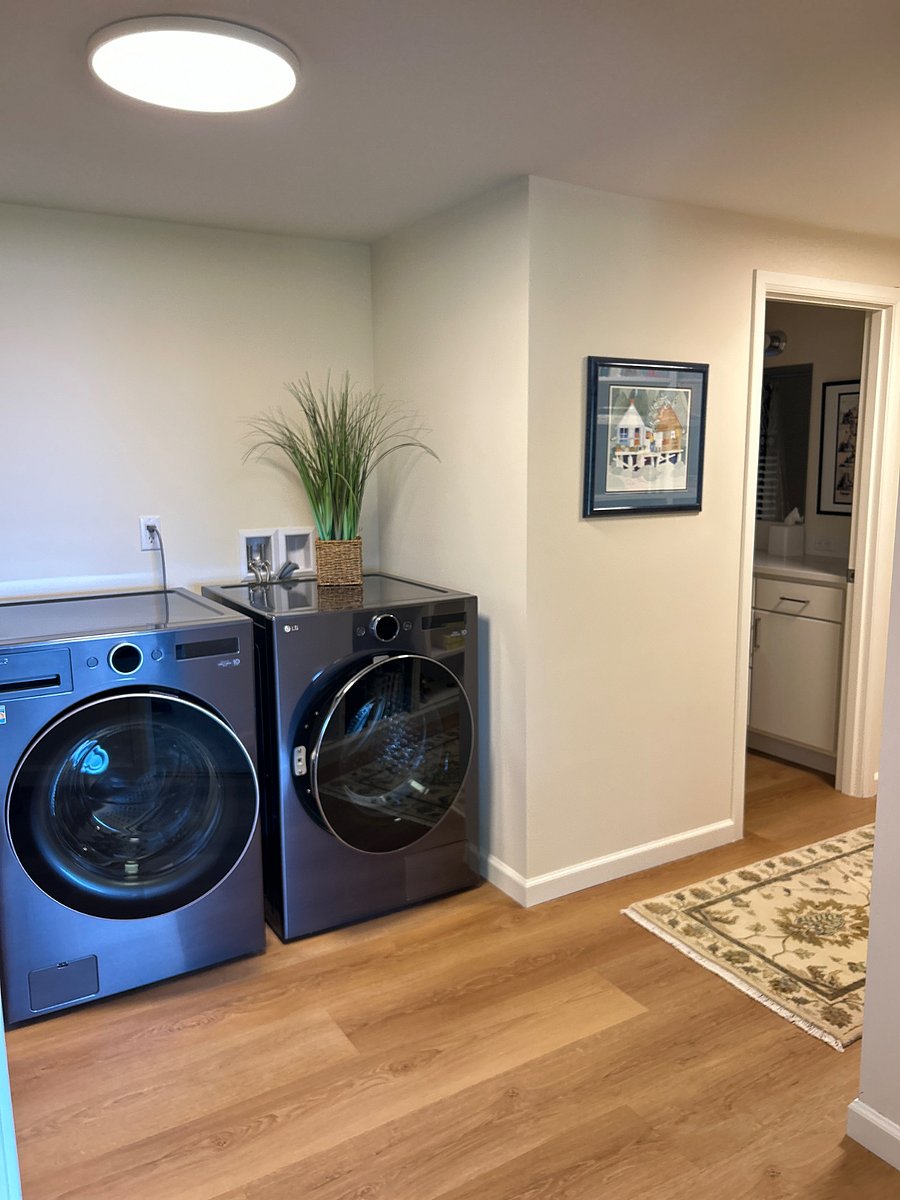 Full size washer and dryer.