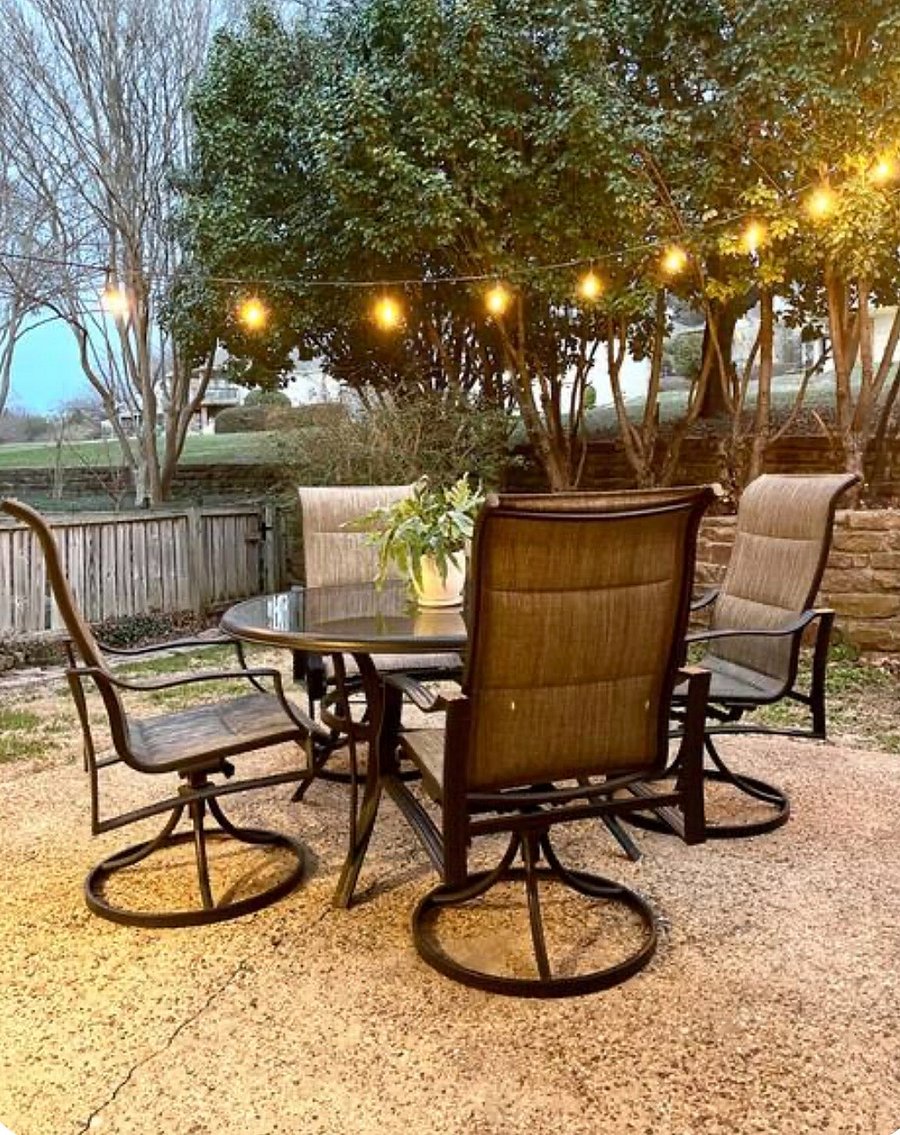 Patio and fenced yard.