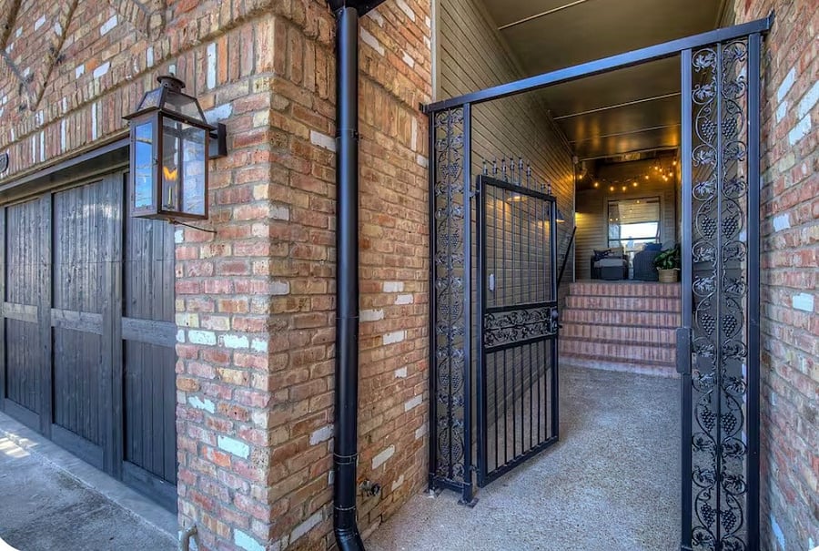 Gated, private courtyard.