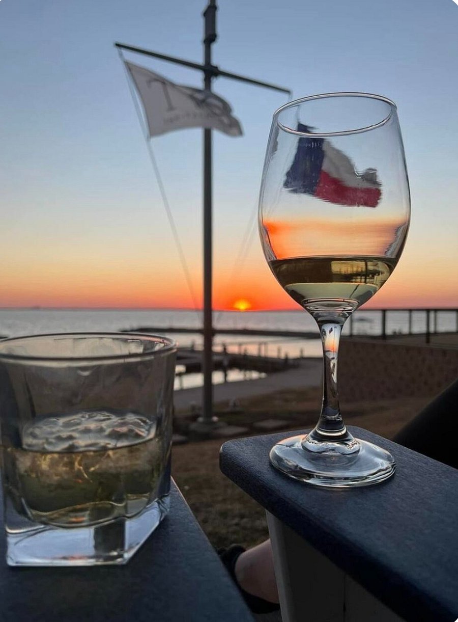 Community bar overlooking the sunset.