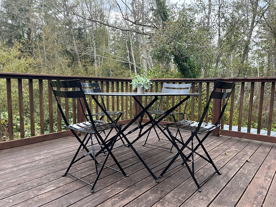 Dining set on deck