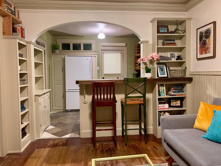 view from entrance into the space
