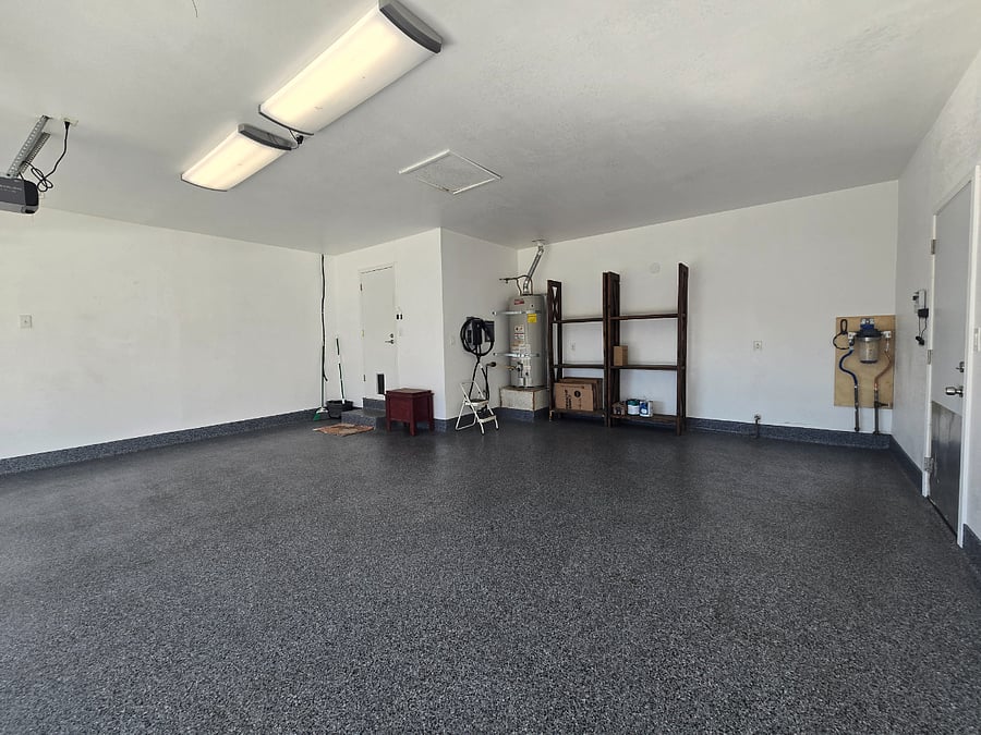 Large two car garage with EV charger