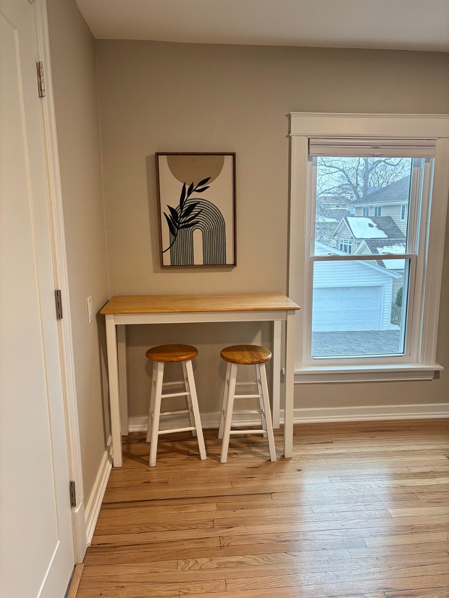 Enjoy coffee or a meal in the kitchen overlooking the quiet, residential neighborhood.