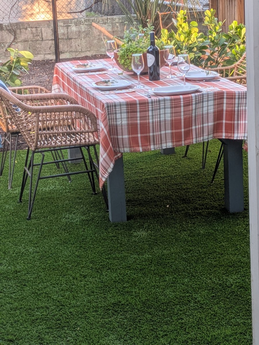 Outdoor dining and entertainment space