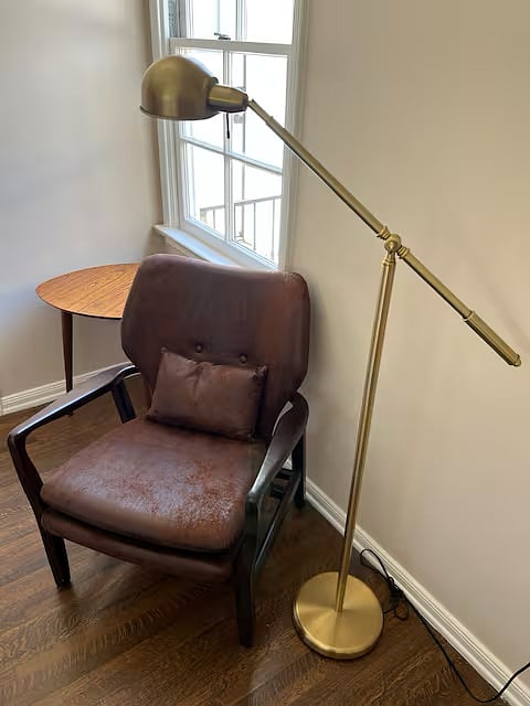 A comfortable chair for reading or studying..