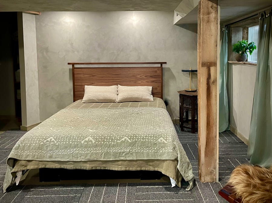 bedroom area, closet connected.