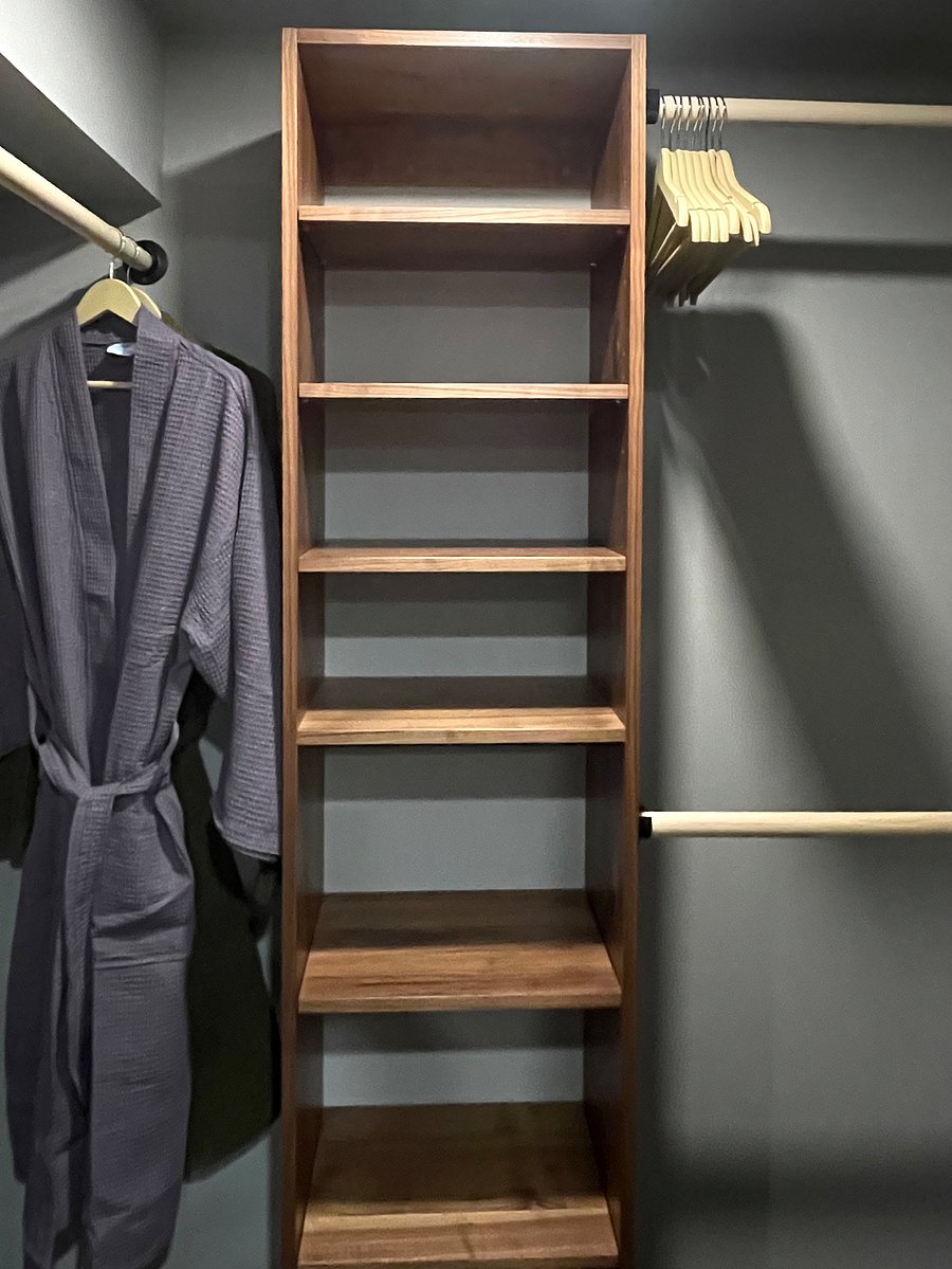 view of closet. Clothing steamer in apartment + iron if requested.