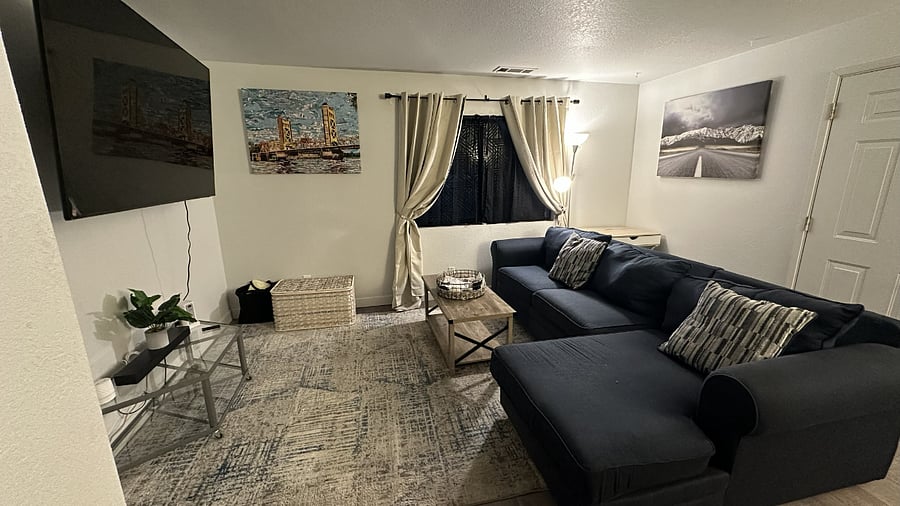 Blackout curtains in living room