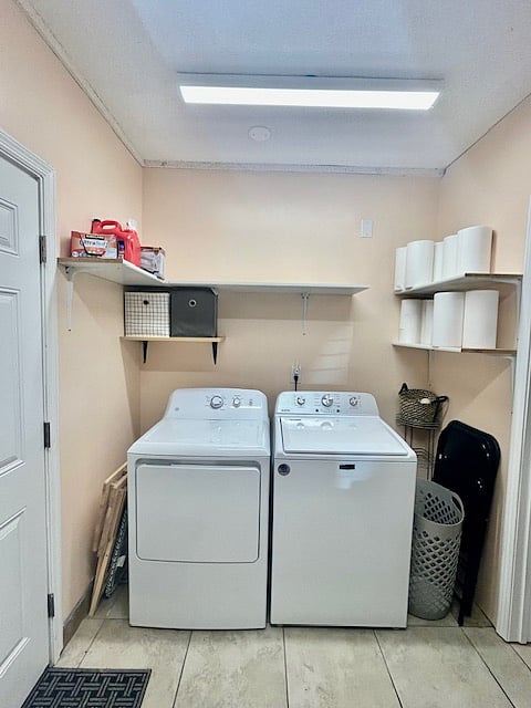 Full washer and dryer in the utility room. This is the only shared space with homeowners. Homeowners will access this space during limited hours (MWF, 11am - 3pm) for the sole purpose of doing laundry only.