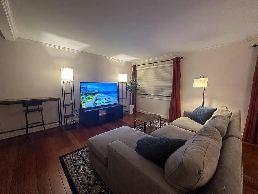 Furnished Living Room with Entertainment Center