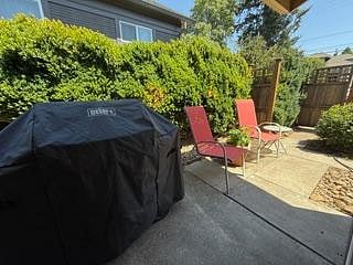 New Weber gas grill in back