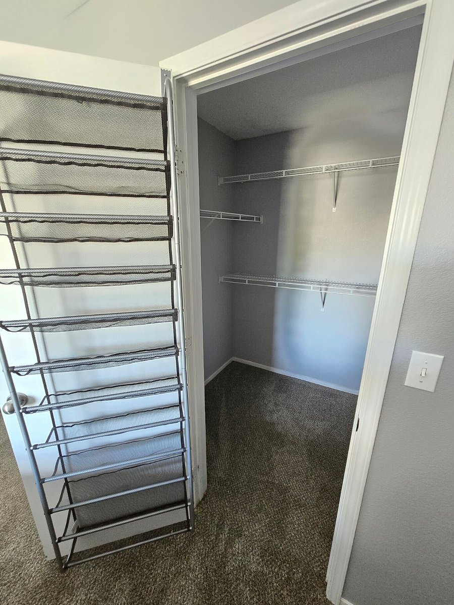 Both bedrooms have the same size large closet