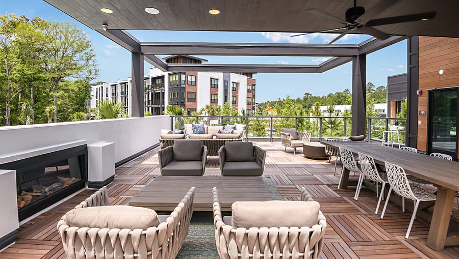 Rooftop clubhouse lounge