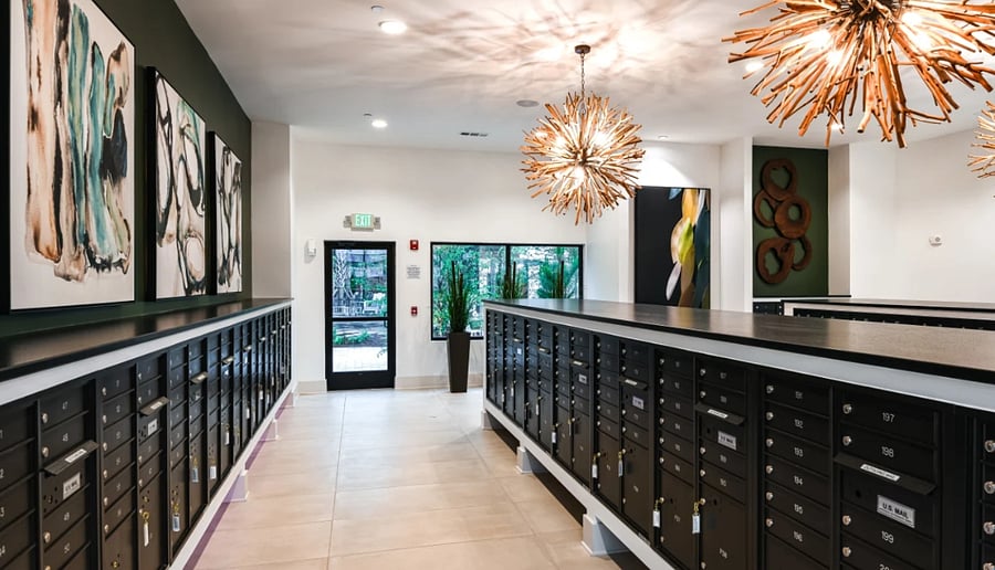 Private secured indoor mailroom